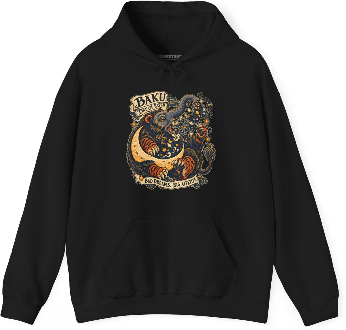 Dream Eater - Pullover Hoodie in Black, front view