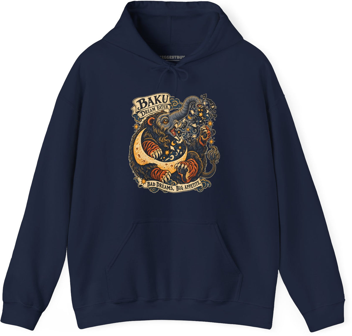 Dream Eater - Pullover Hoodie in Navy, front view