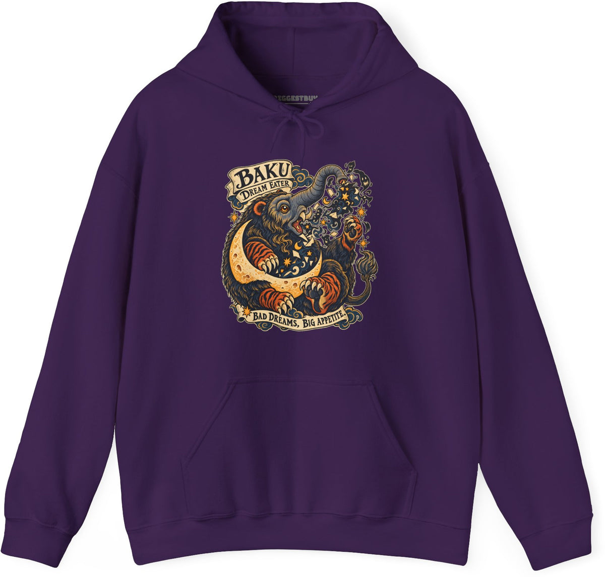 Dream Eater - Pullover Hoodie in Purple, front view