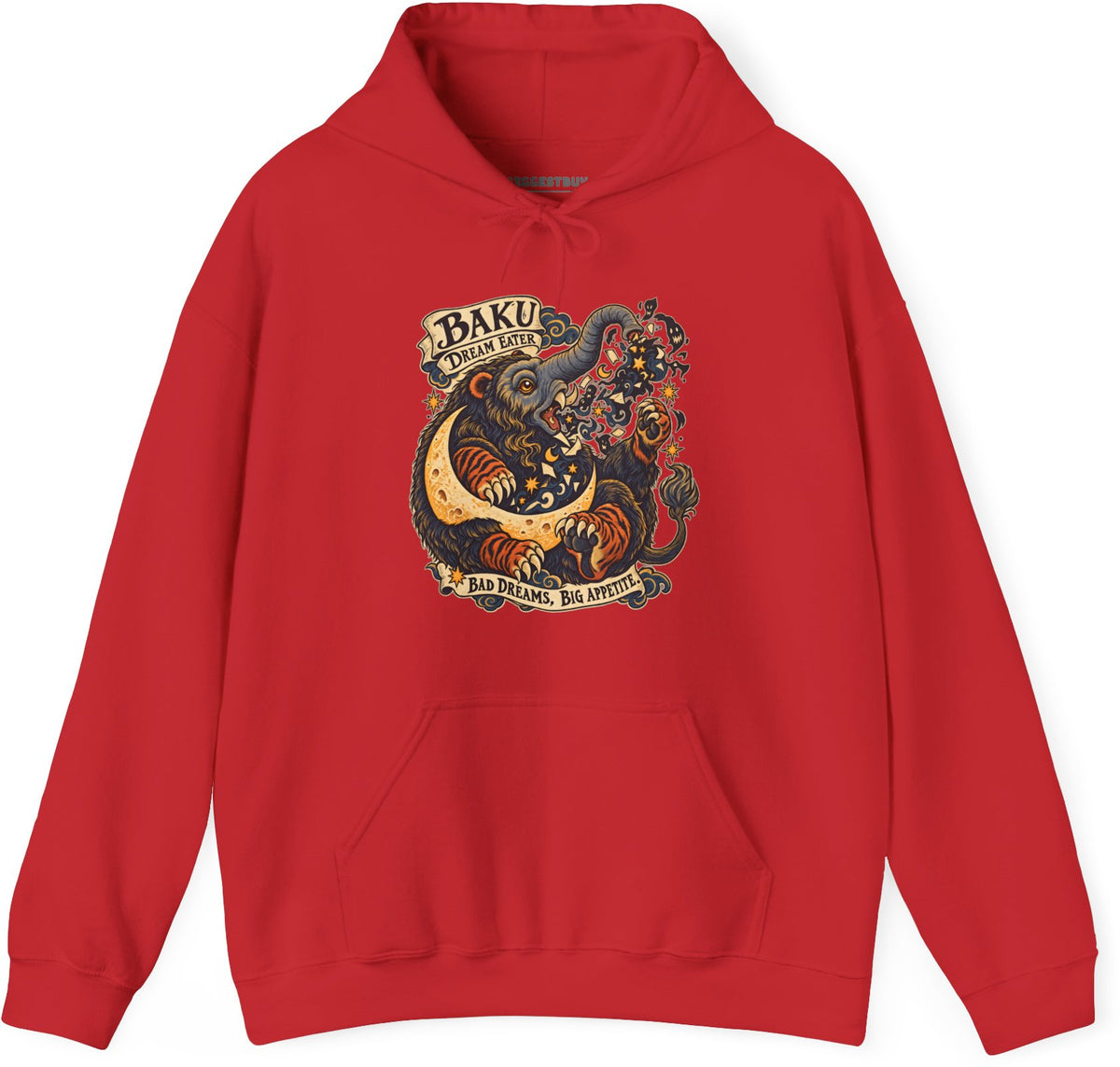 Dream Eater - Pullover Hoodie in Red, front view