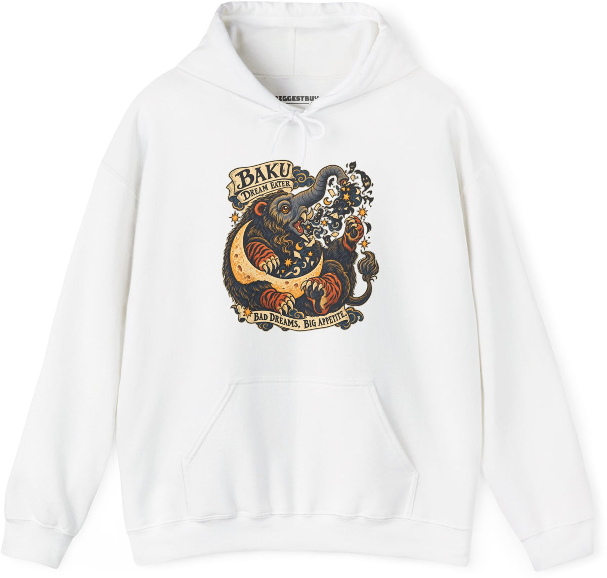 Dream Eater - Pullover Hoodie in White, front view