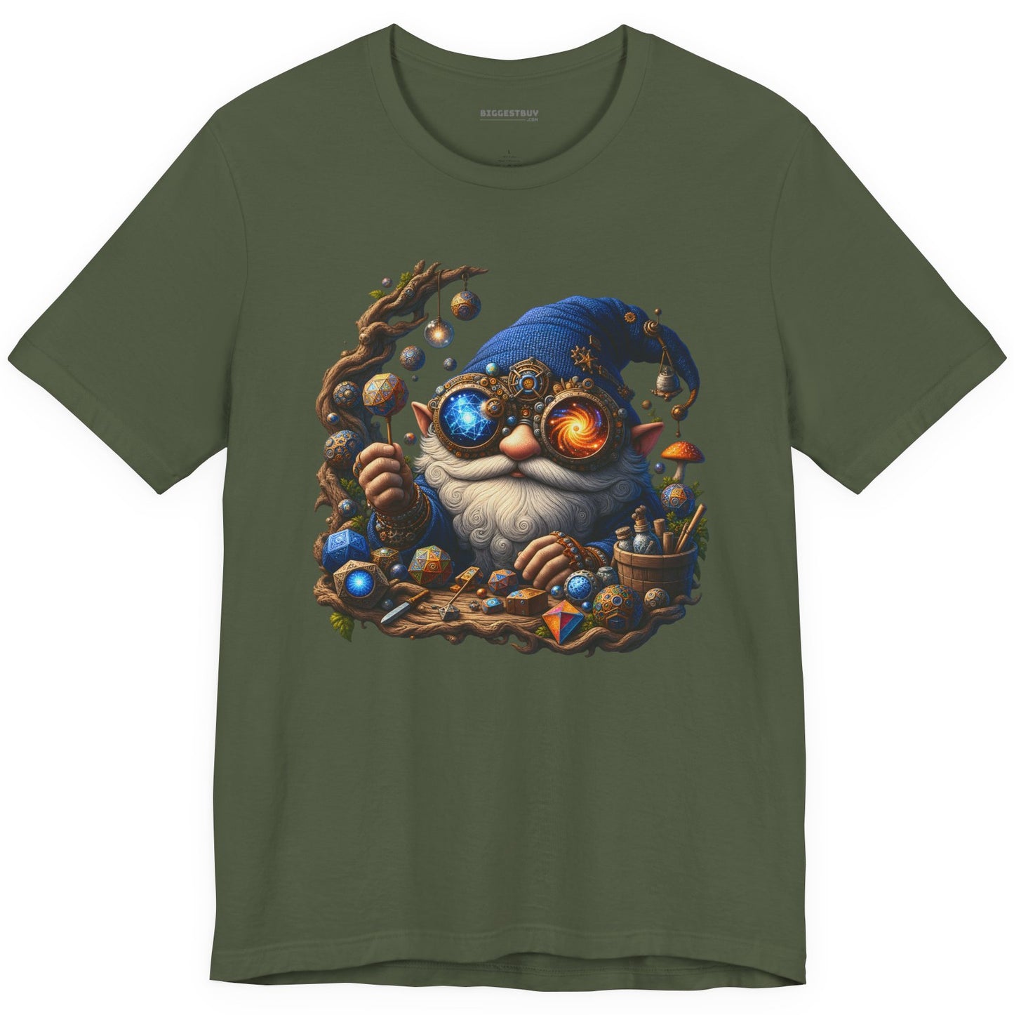 Enchanted Alchemist - Classic Jersey Tee in Military Green, front view