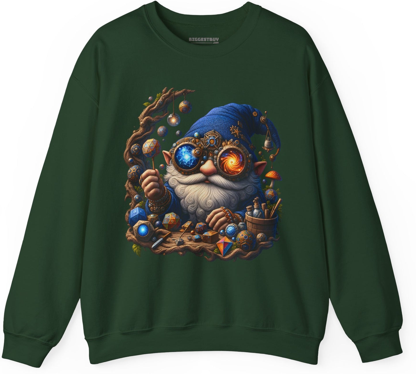Enchanted Alchemist - Crewneck Sweatshirt in Forest Green, front view