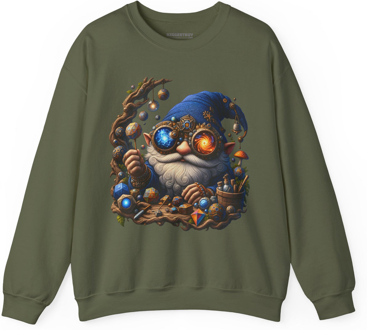 Enchanted Alchemist - Crewneck Sweatshirt in Military Green, front view