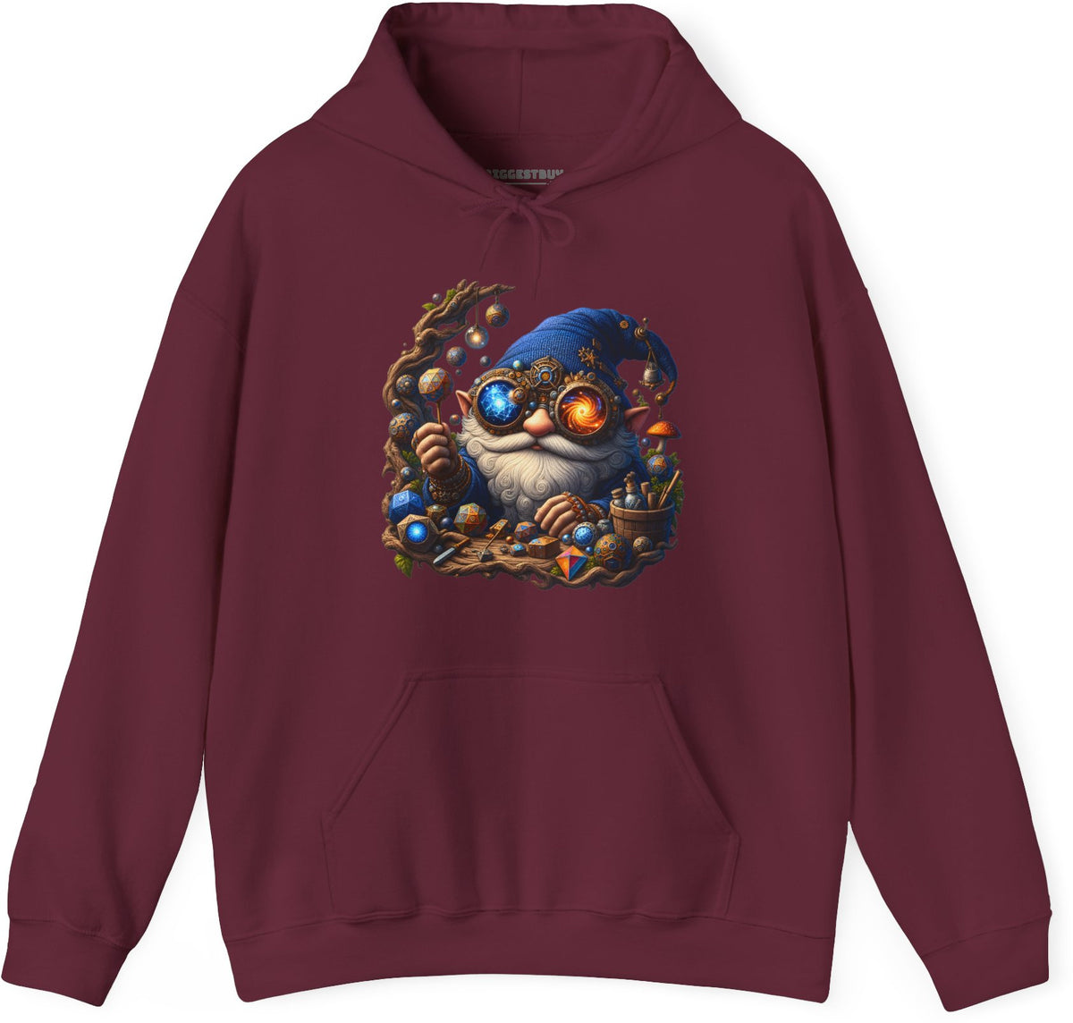 Enchanted Alchemist - Pullover Hoodie in Maroon, front view