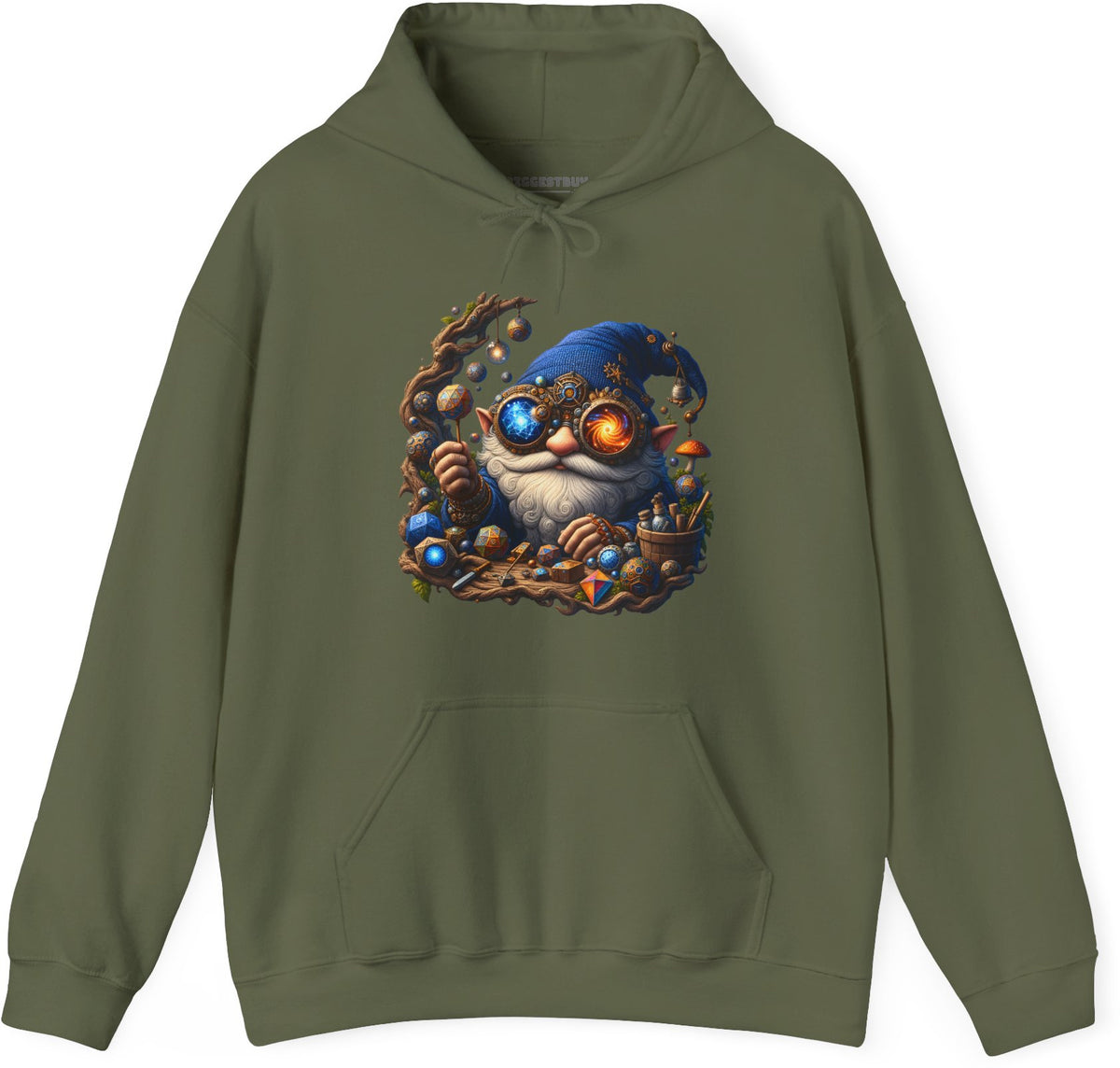 Enchanted Alchemist - Pullover Hoodie in Military Green, front view
