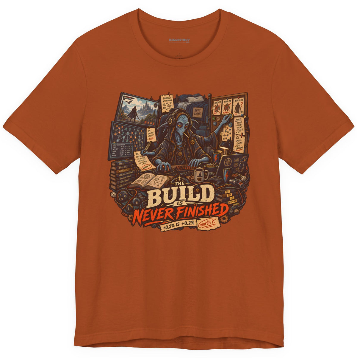 Endless Build - Classic Jersey Tee in Autumn, front view
