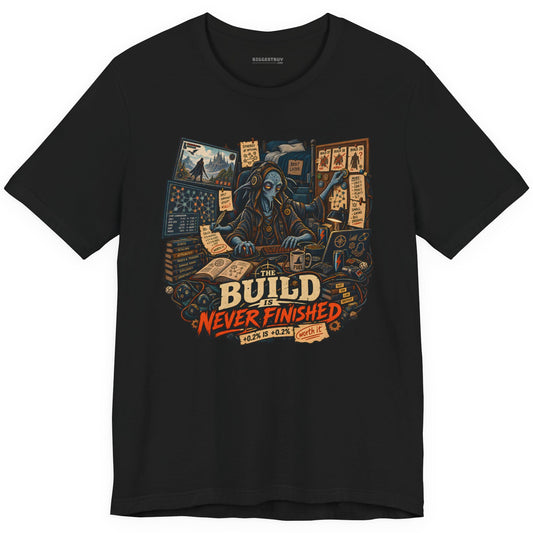 Endless Build - Classic Jersey Tee in Black, front view