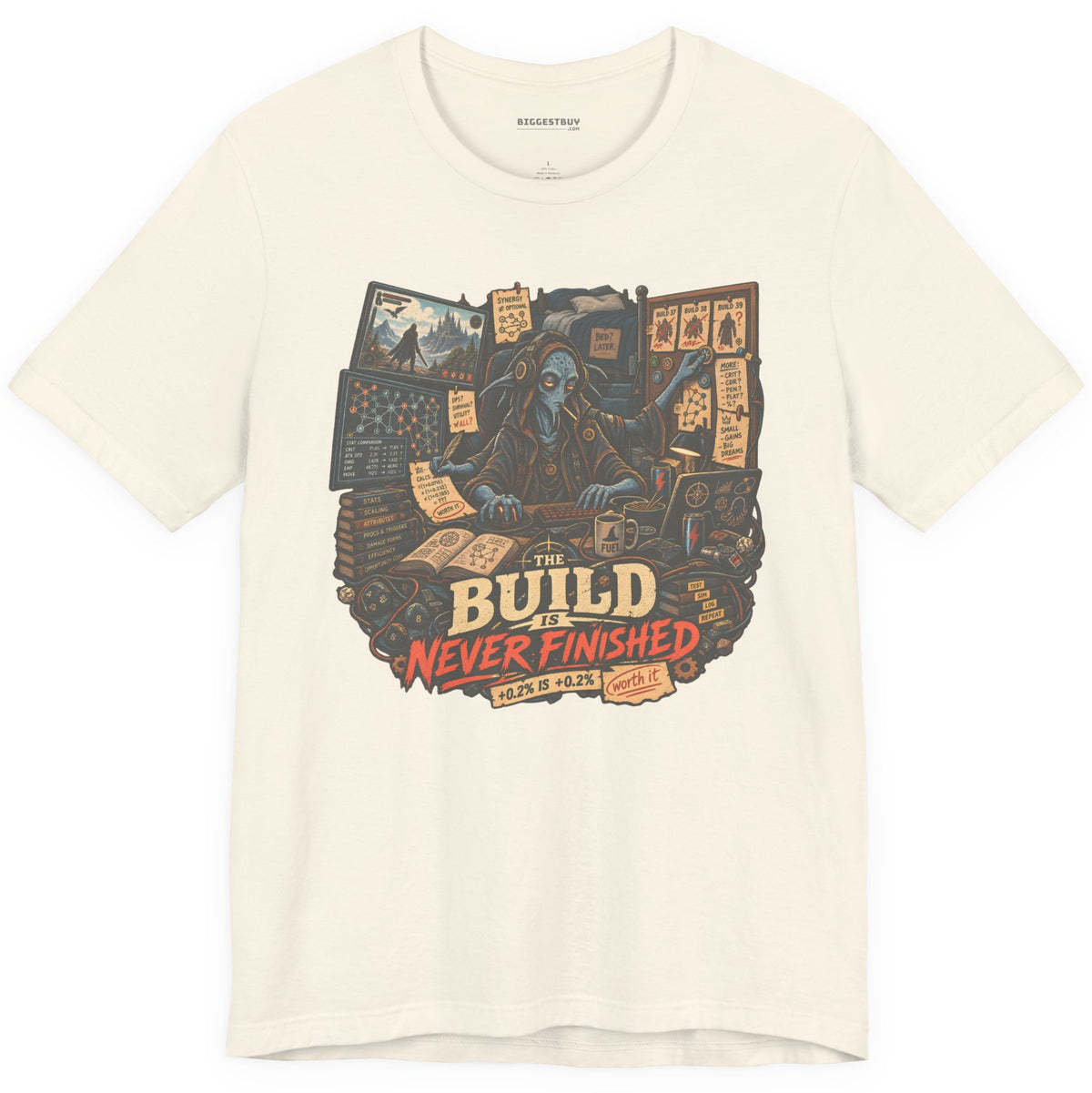 Endless Build - Classic Jersey Tee in Natural, front view