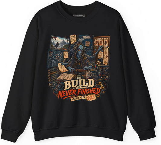 Endless Build - Crewneck Sweatshirt in Black, front view