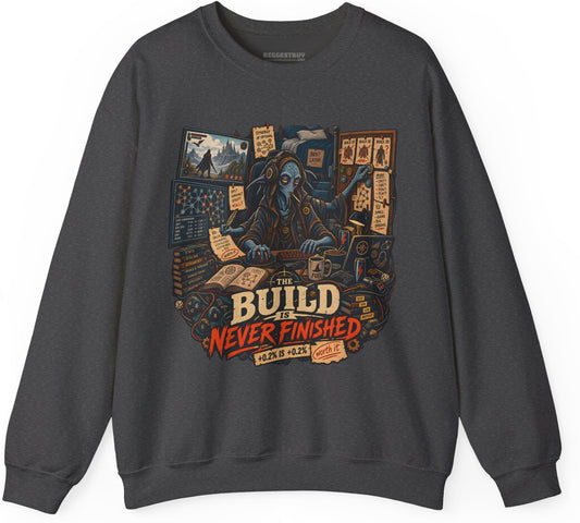 Endless Build - Crewneck Sweatshirt in Dark Heather, front view