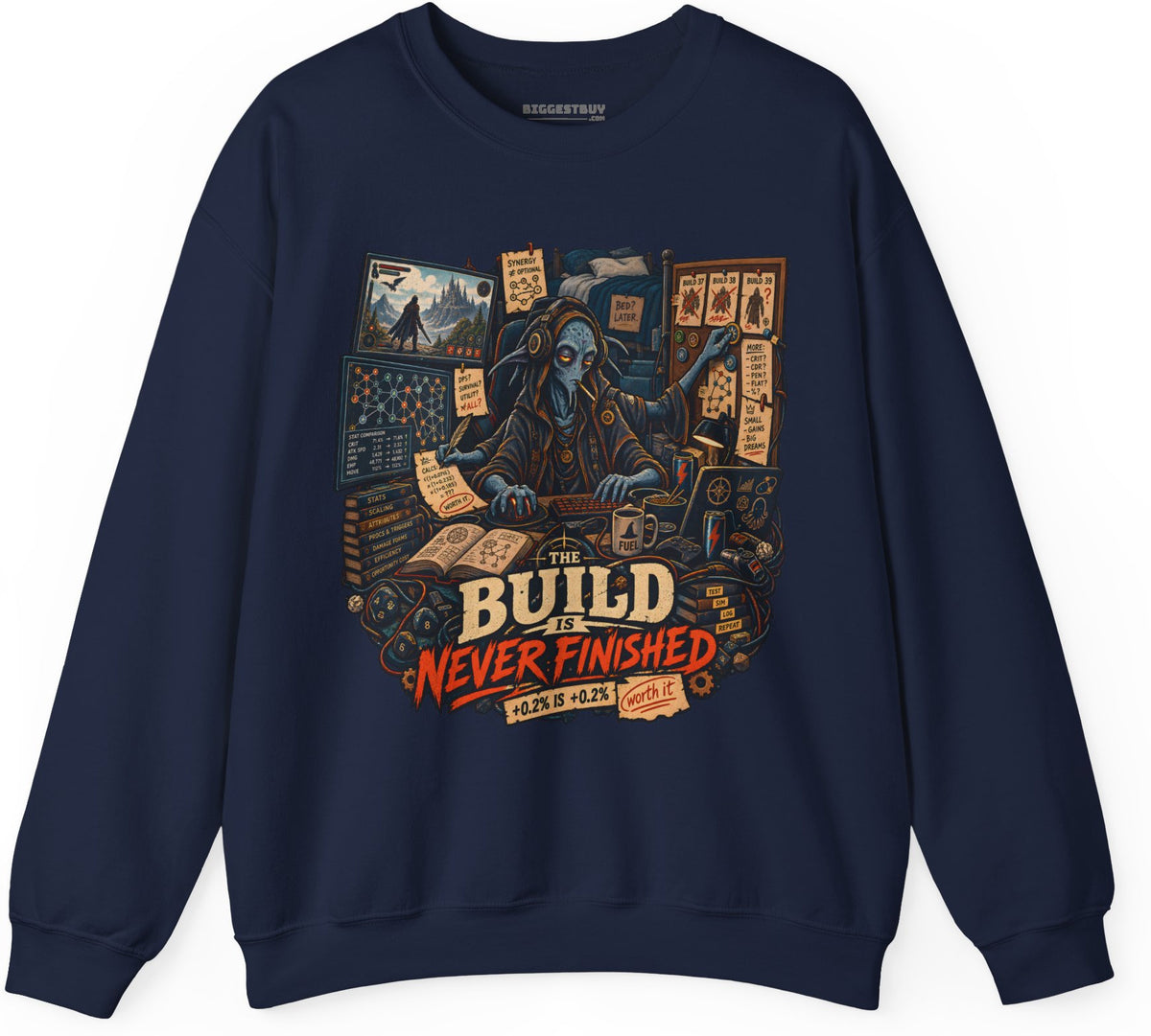 Endless Build - Crewneck Sweatshirt in Navy, front view
