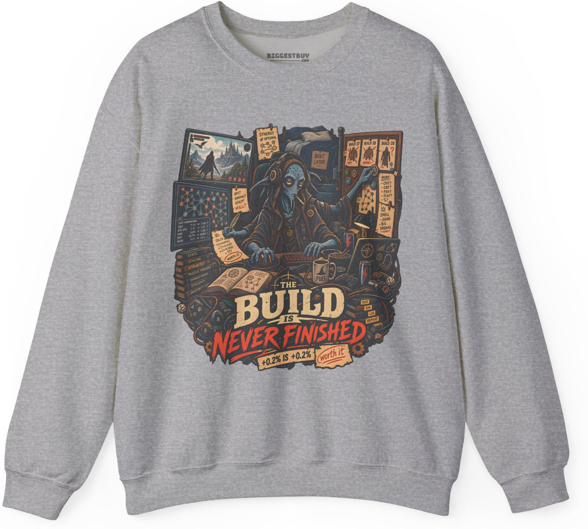 Endless Build - Crewneck Sweatshirt in Sport Grey, front view