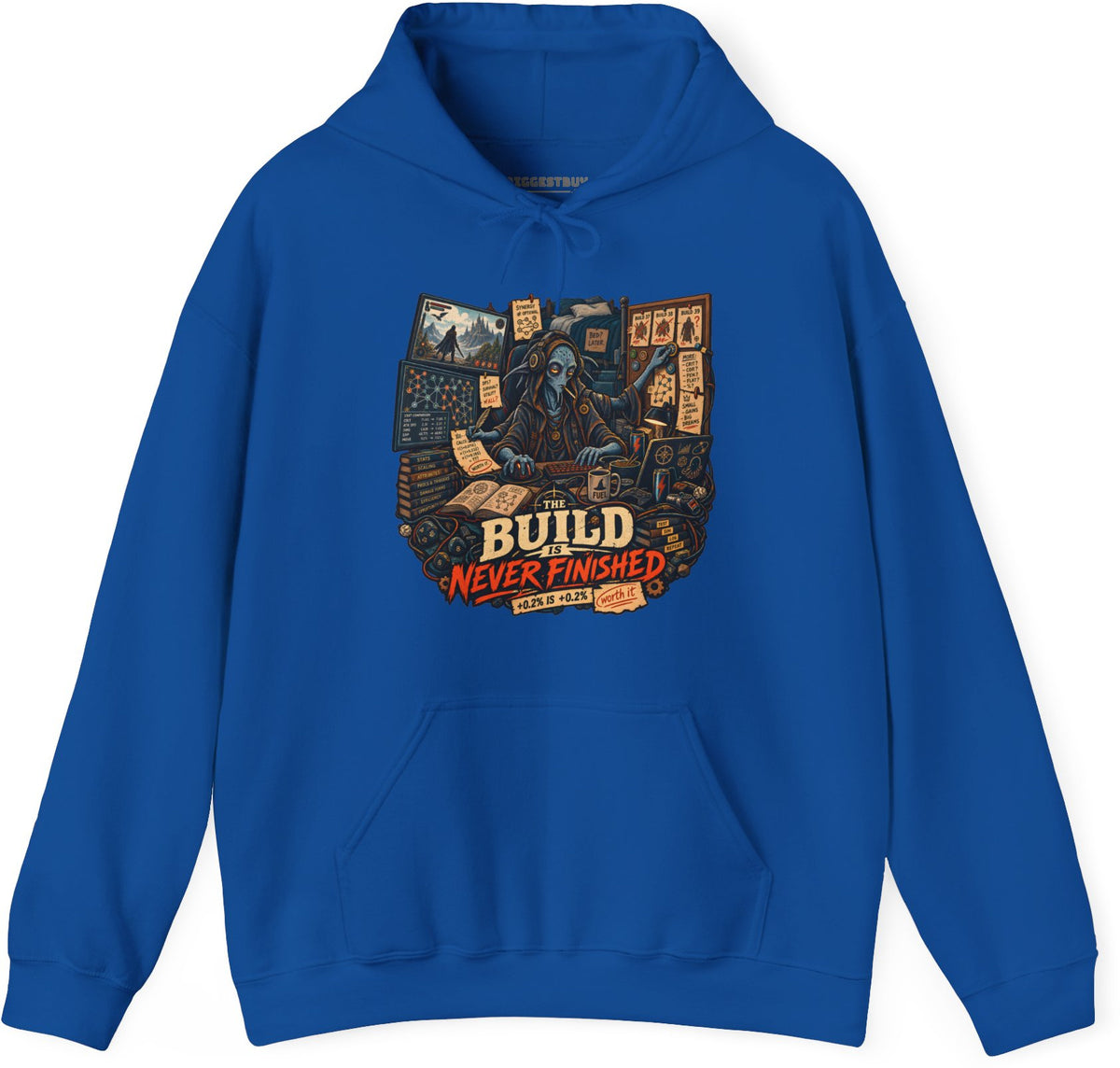 Endless Build - Pullover Hoodie in Royal, front view