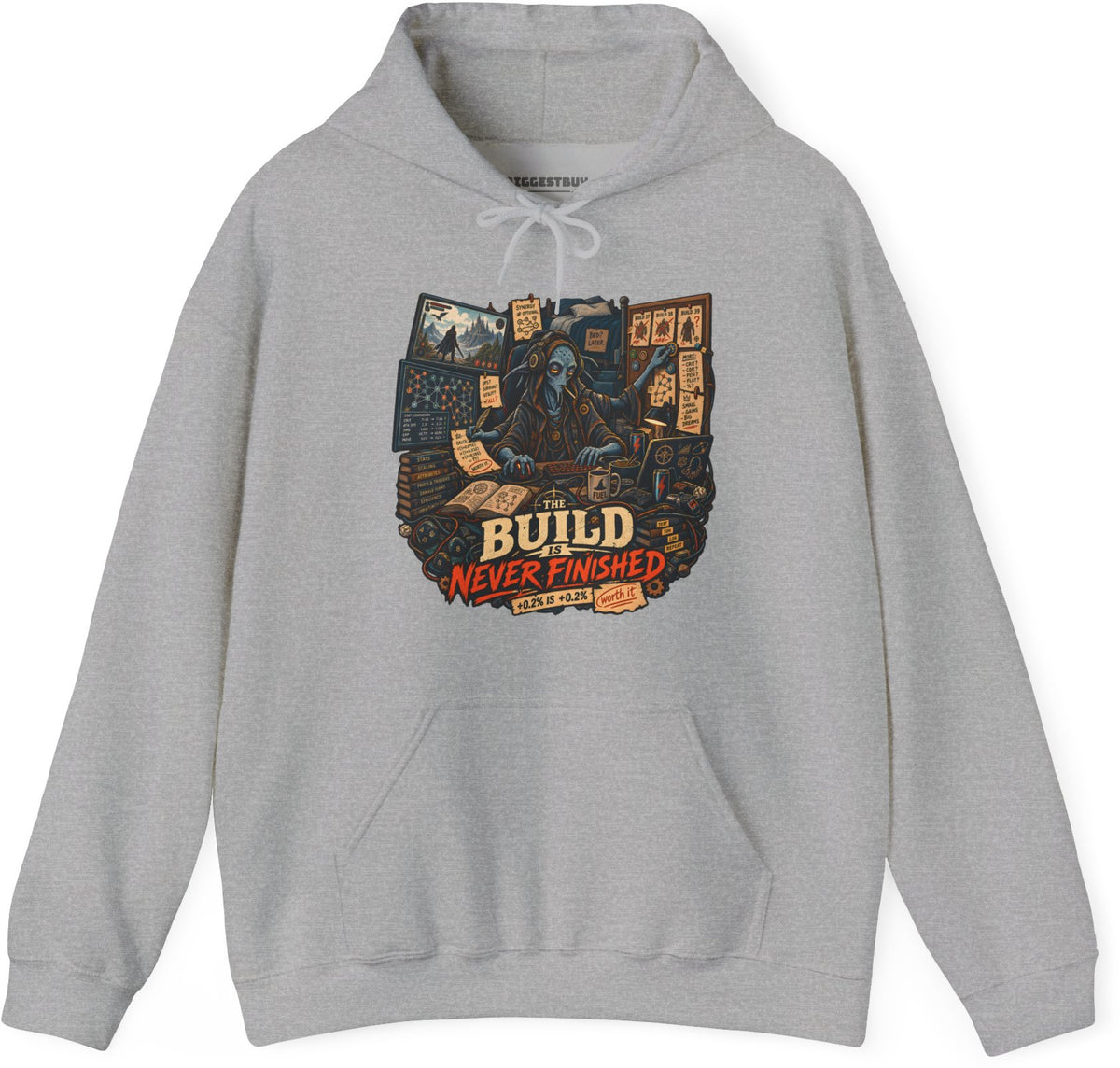 Endless Build - Pullover Hoodie in Sport Grey, front view