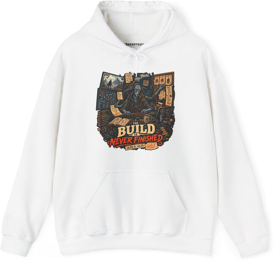 Endless Build - Pullover Hoodie in White, front view