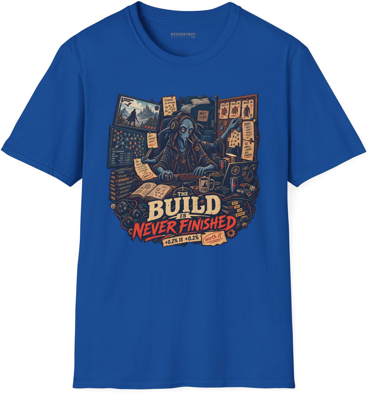Endless Build - Softstyle T-Shirt in Royal, front view