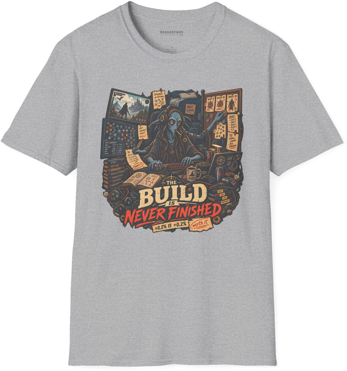 Endless Build - Softstyle T-Shirt in Sport Grey, front view