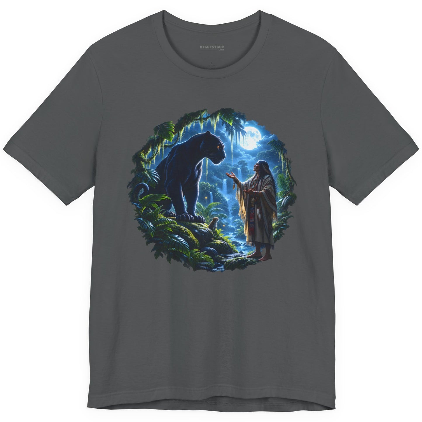 Feline Oracle - Classic Jersey Tee in Asphalt, front view