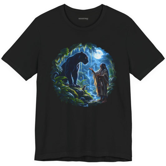 Feline Oracle - Classic Jersey Tee in Black, front view