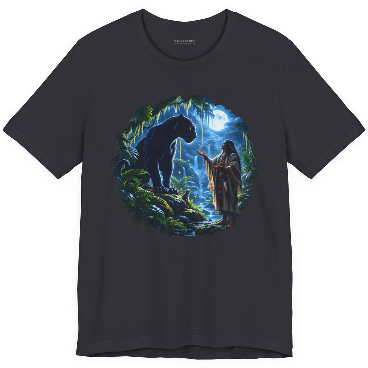 Feline Oracle - Classic Jersey Tee in Dark Grey, front view