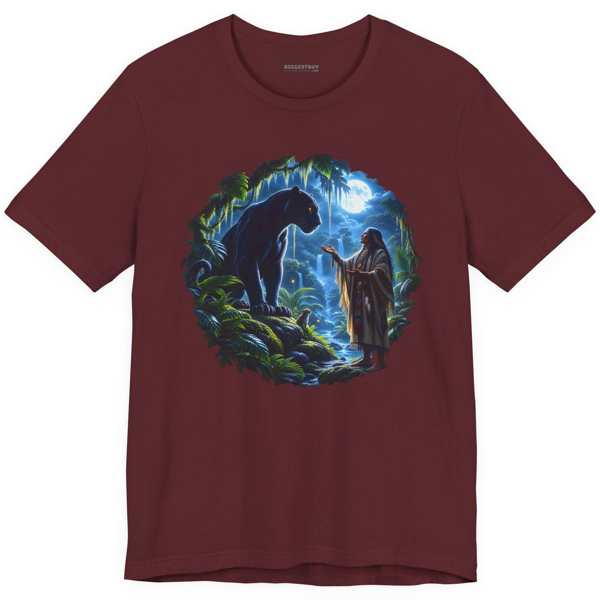 Feline Oracle - Classic Jersey Tee in Maroon, front view