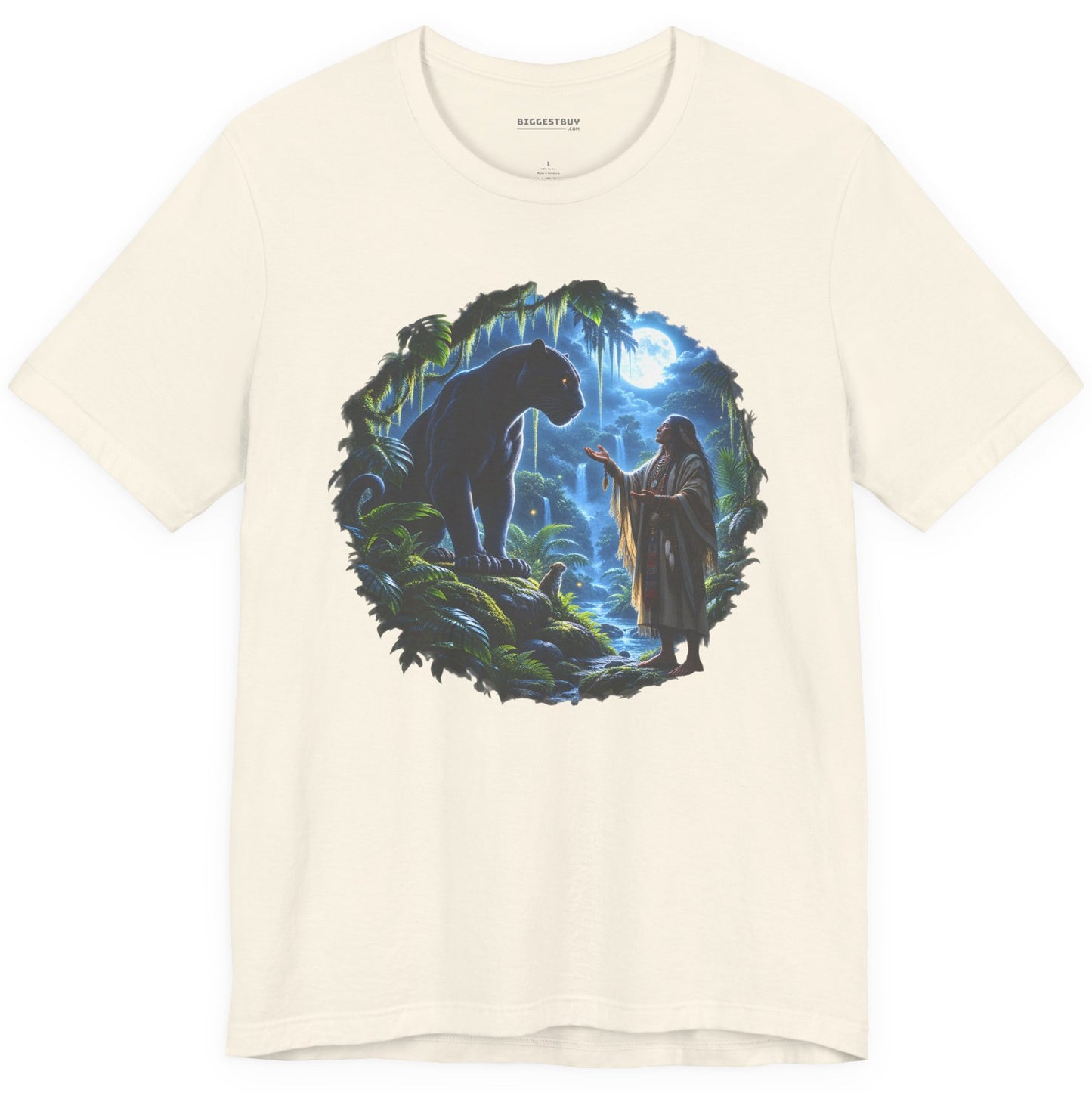 Feline Oracle - Classic Jersey Tee in Natural, front view