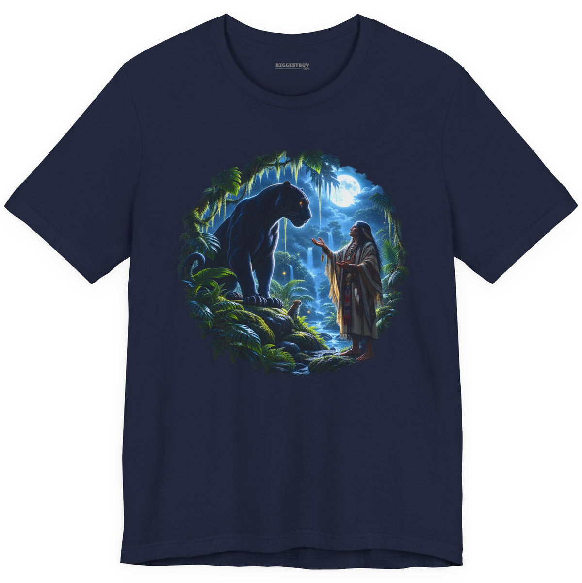 Feline Oracle - Classic Jersey Tee in Navy, front view