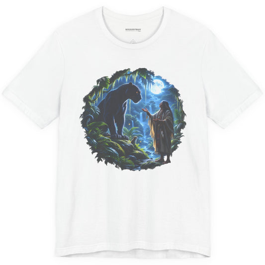 Feline Oracle - Classic Jersey Tee in White, front view