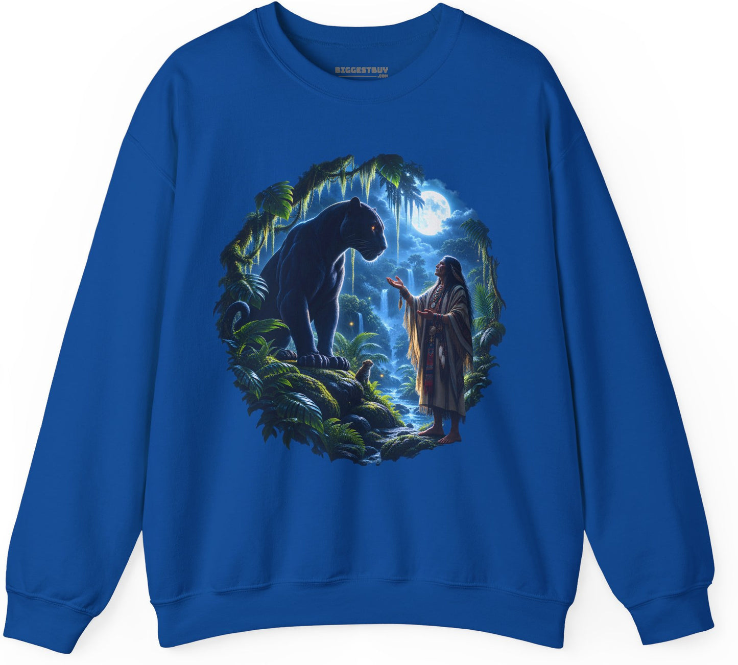 Feline Oracle - Crewneck Sweatshirt in Royal, front view