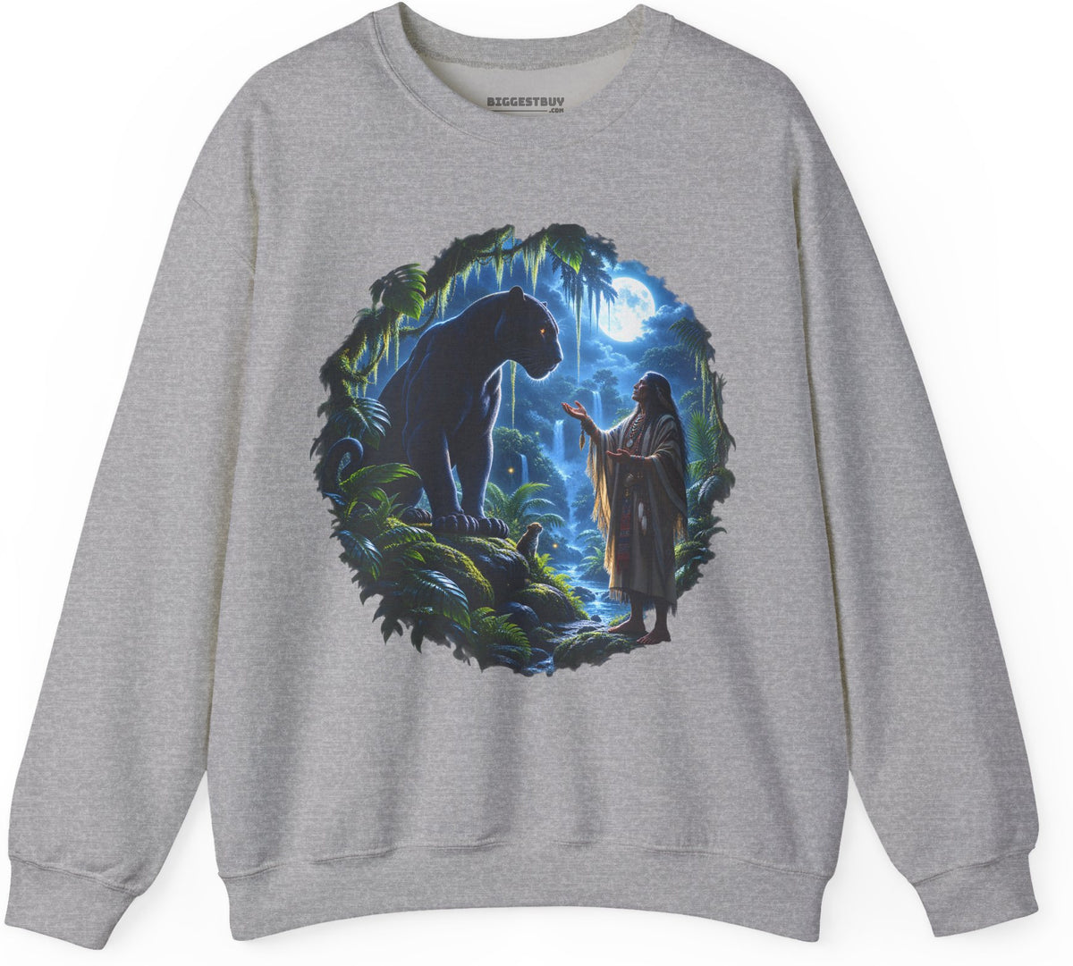 Feline Oracle - Crewneck Sweatshirt in Sport Grey, front view