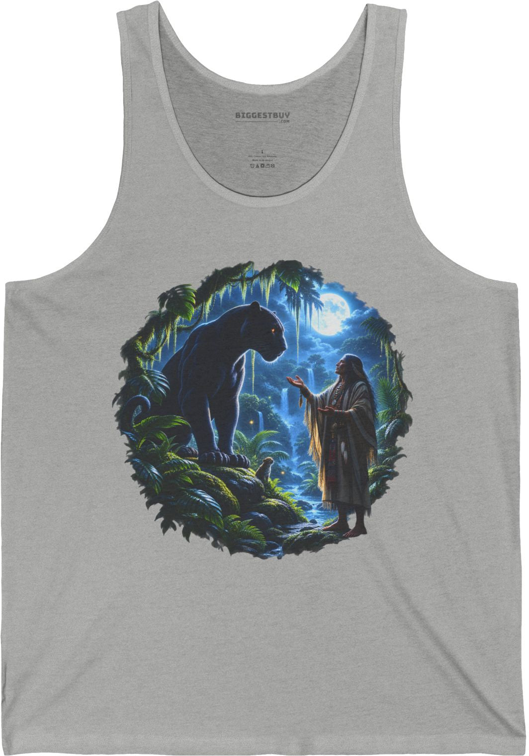 Feline Oracle - Jersey Tank Top in Athletic Heather, front view