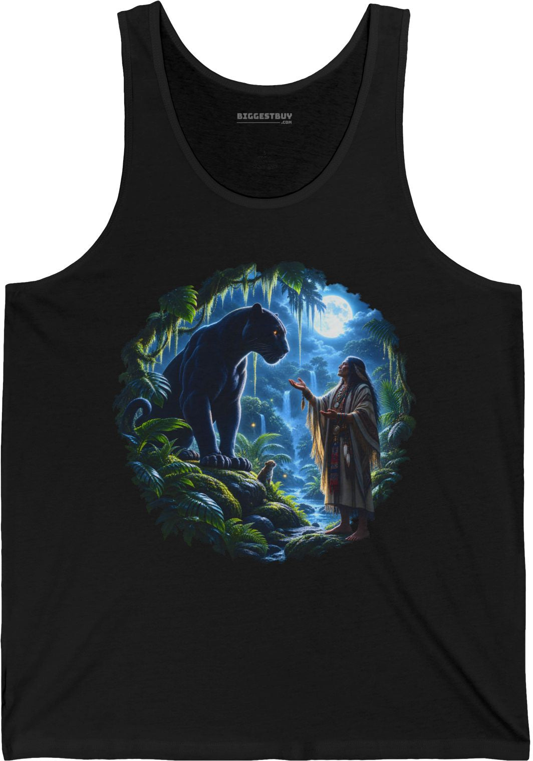 Feline Oracle - Jersey Tank Top in Black, front view