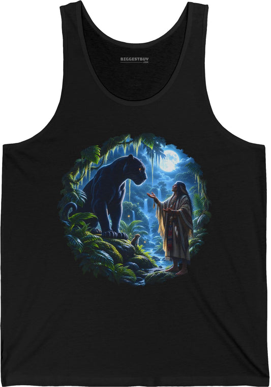 Feline Oracle - Jersey Tank Top in Black, front view
