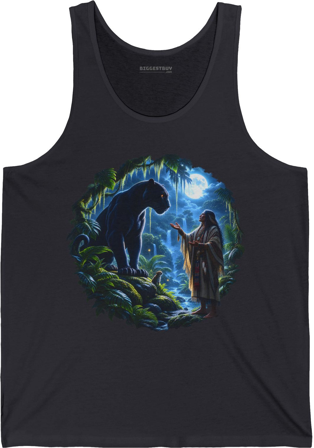 Feline Oracle - Jersey Tank Top in Dark Grey, front view