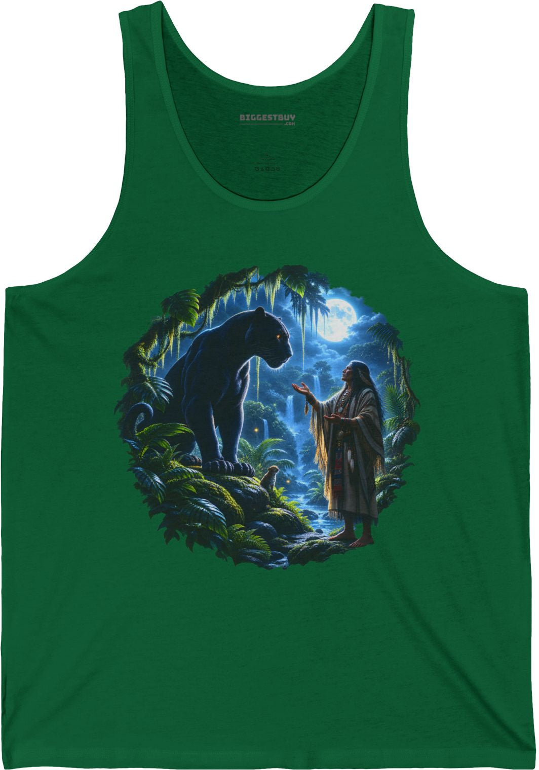 Feline Oracle - Jersey Tank Top in Kelly, front view