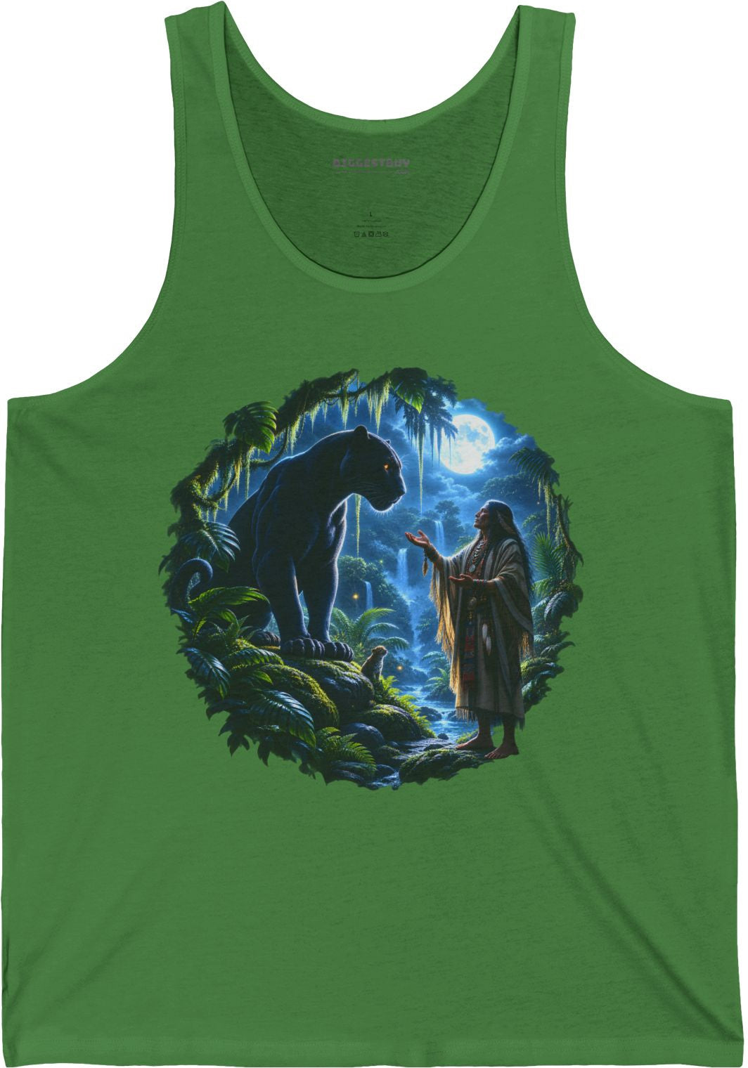 Feline Oracle - Jersey Tank Top in Leaf, front view