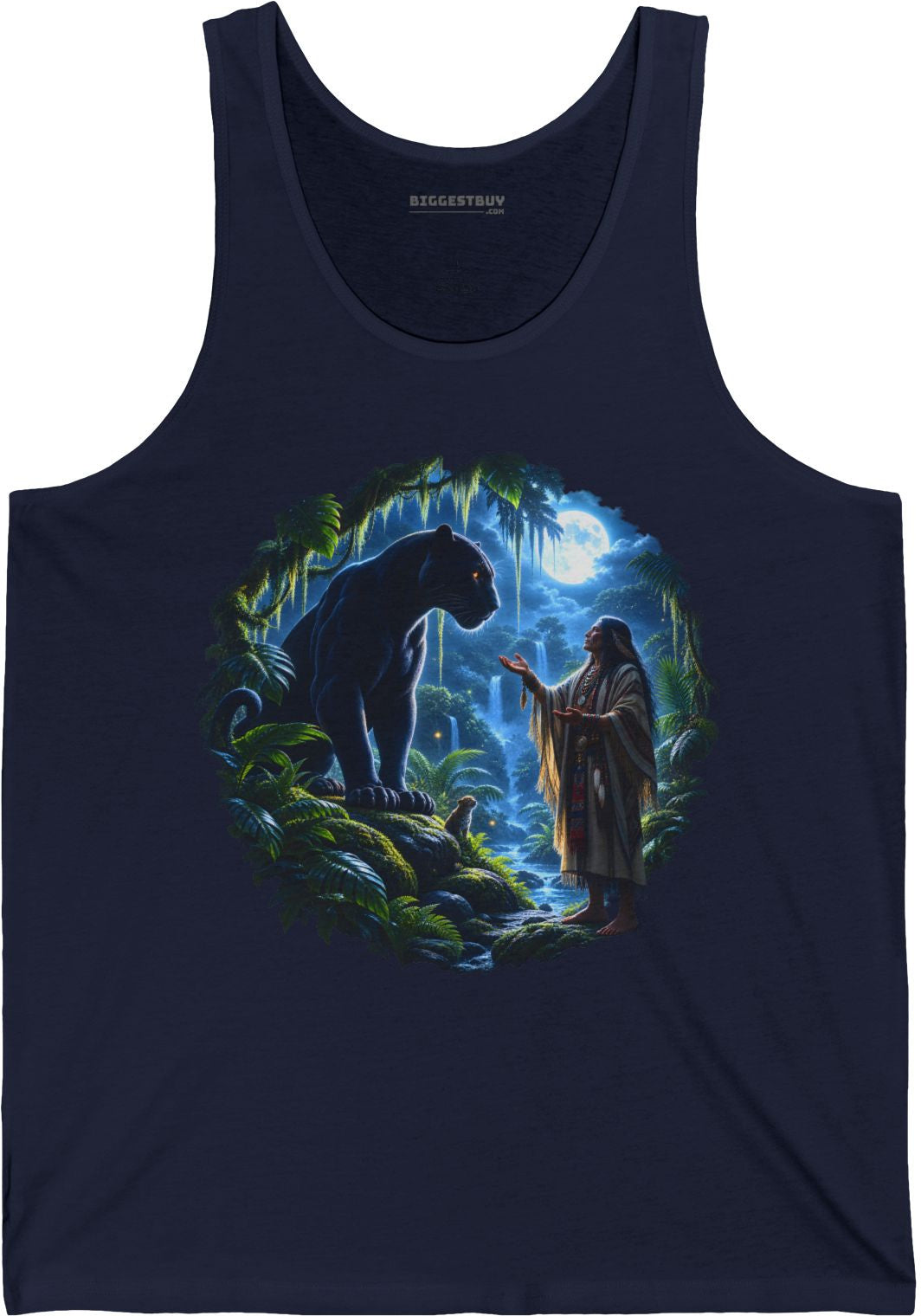 Feline Oracle - Jersey Tank Top in Navy, front view