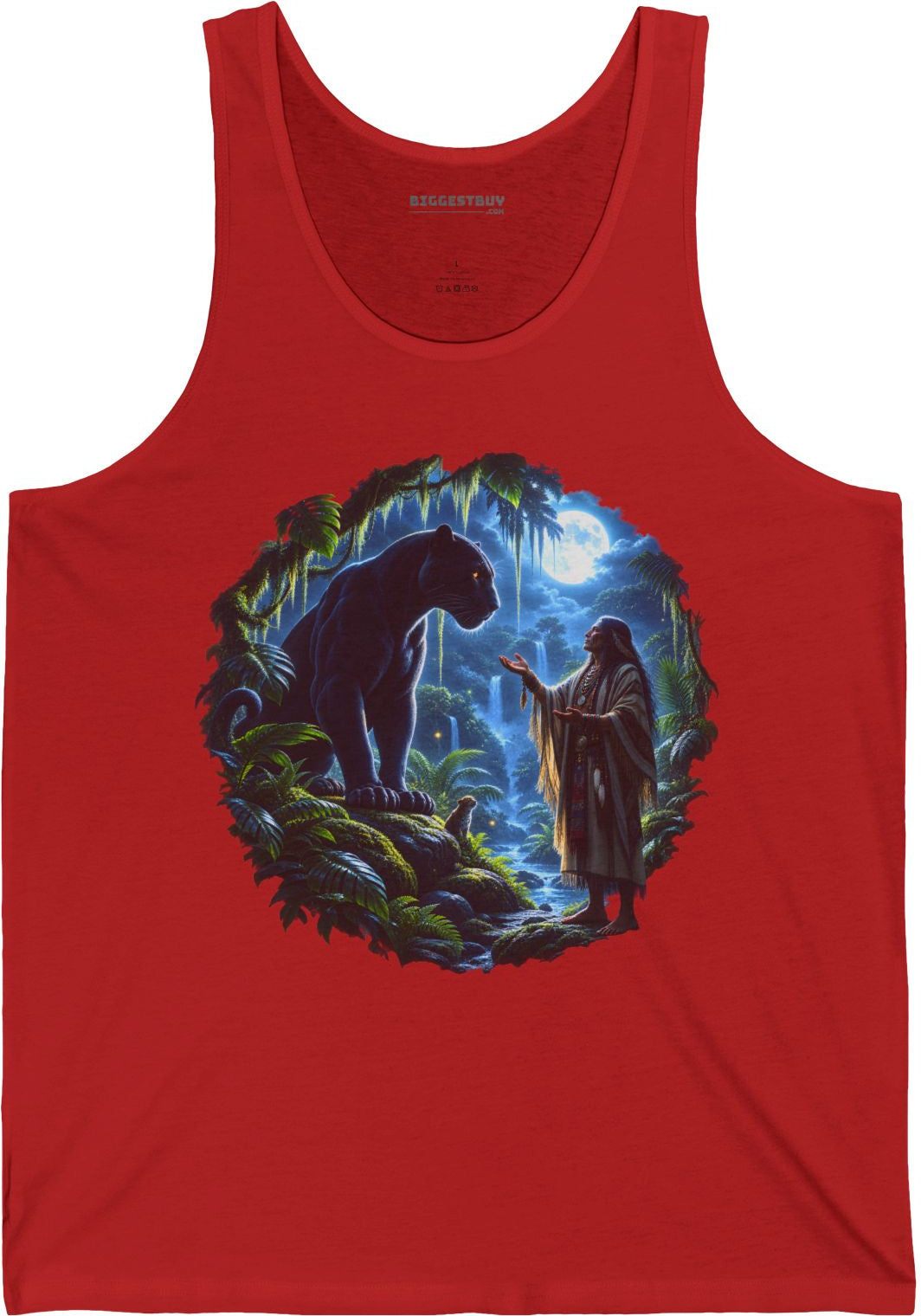 Feline Oracle - Jersey Tank Top in Red, front view
