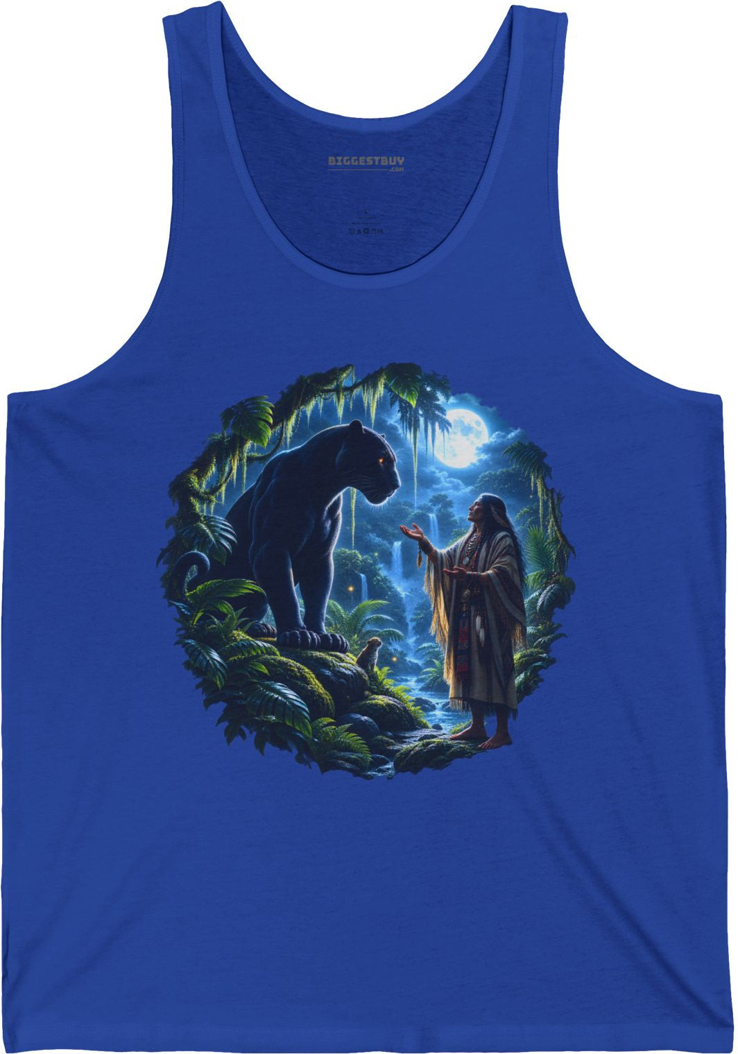 Feline Oracle - Jersey Tank Top in True Royal, front view