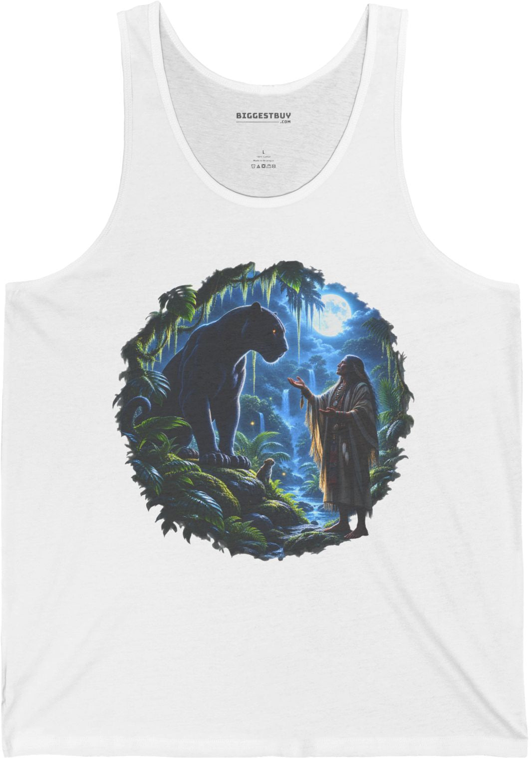 Feline Oracle - Jersey Tank Top in White, front view