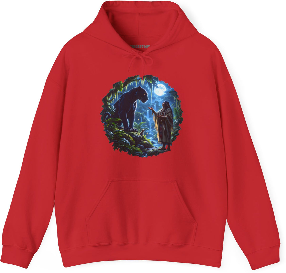 Feline Oracle - Pullover Hoodie in Red, front view