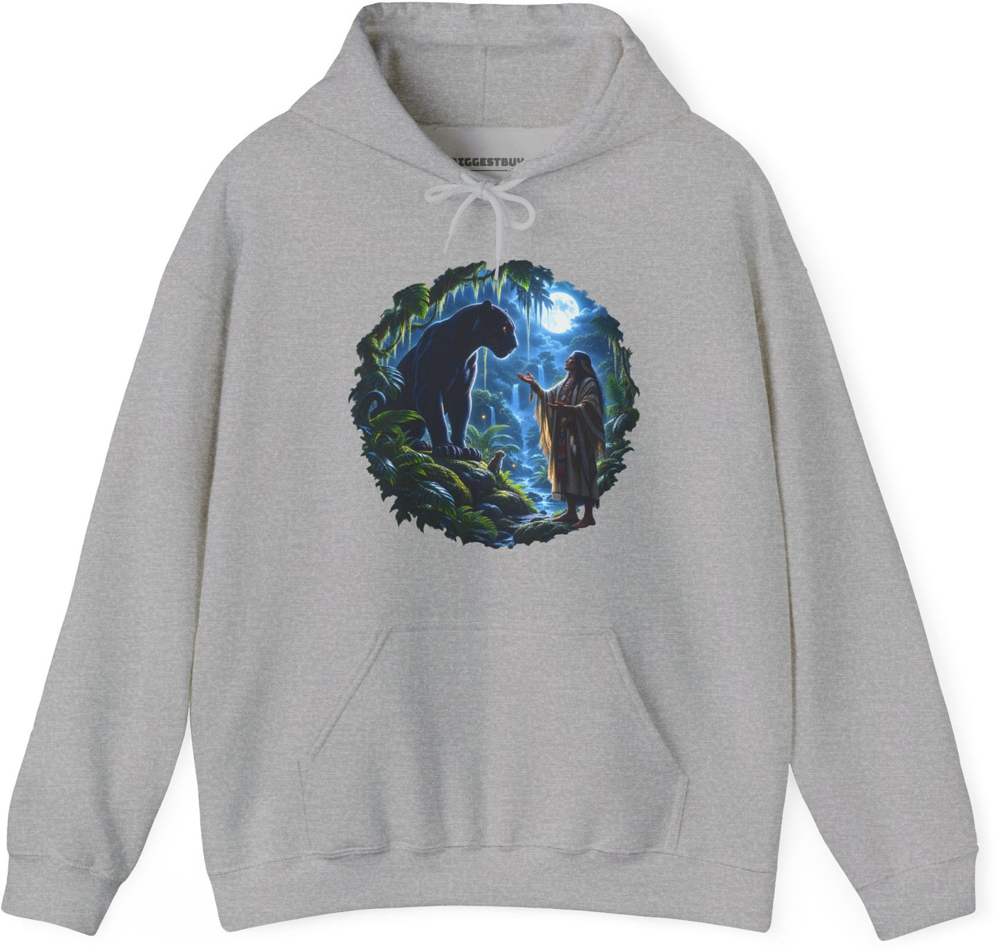 Feline Oracle - Pullover Hoodie in Sport Grey, front view