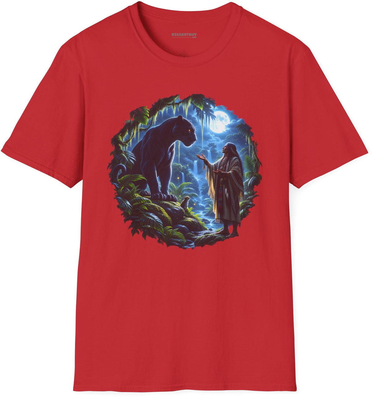 Feline Oracle - Softstyle T-Shirt in Red, front view