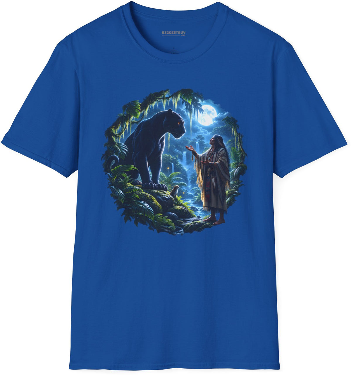 Feline Oracle - Softstyle T-Shirt in Royal, front view