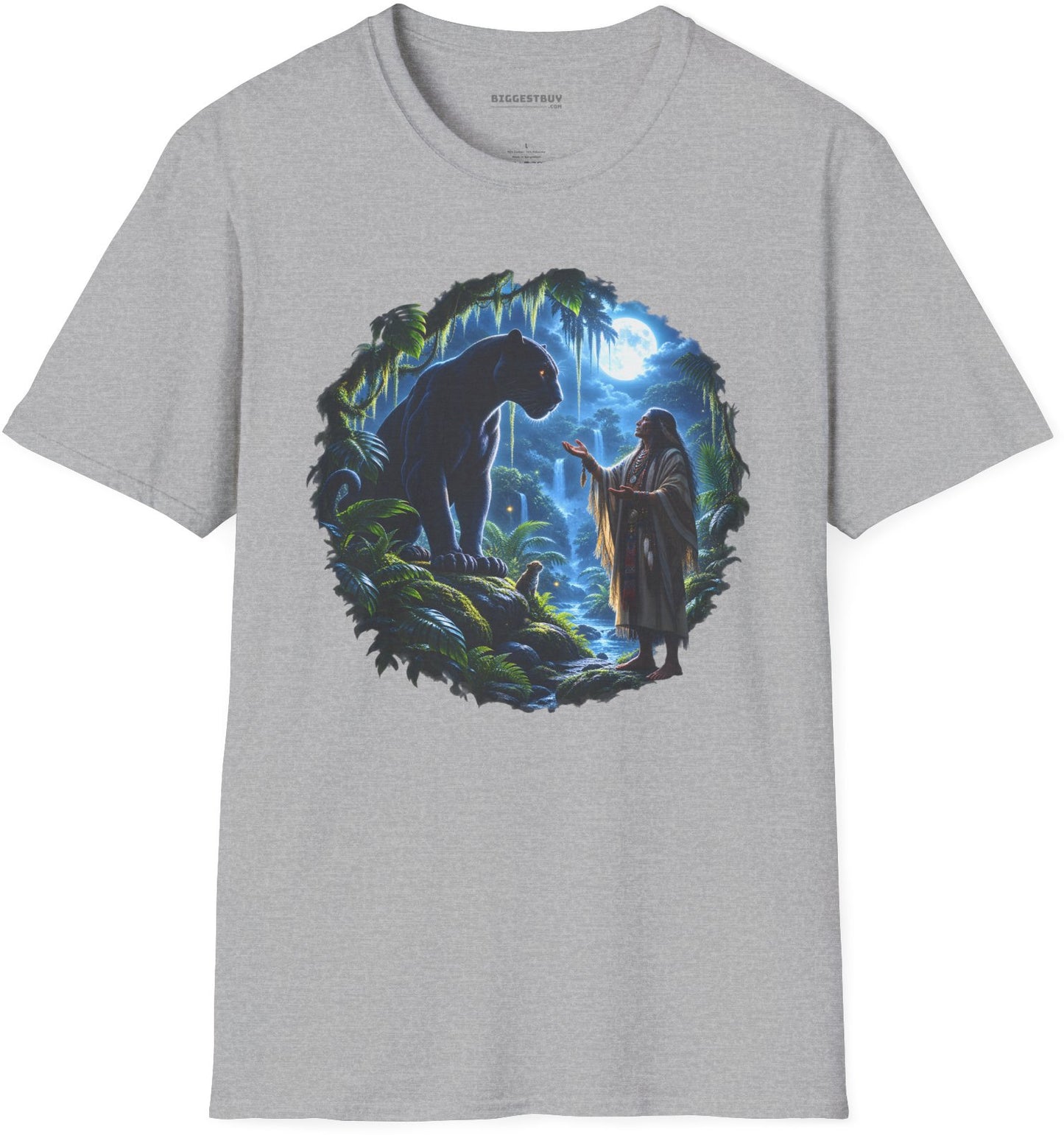 Feline Oracle - Softstyle T-Shirt in Sport Grey, front view