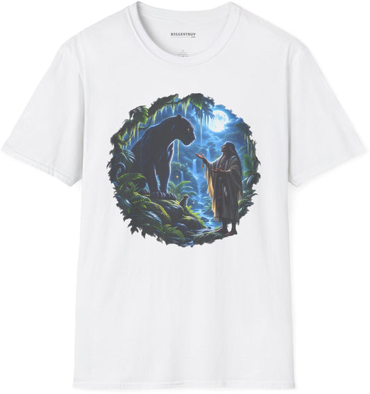 Feline Oracle - Softstyle T-Shirt in White, front view
