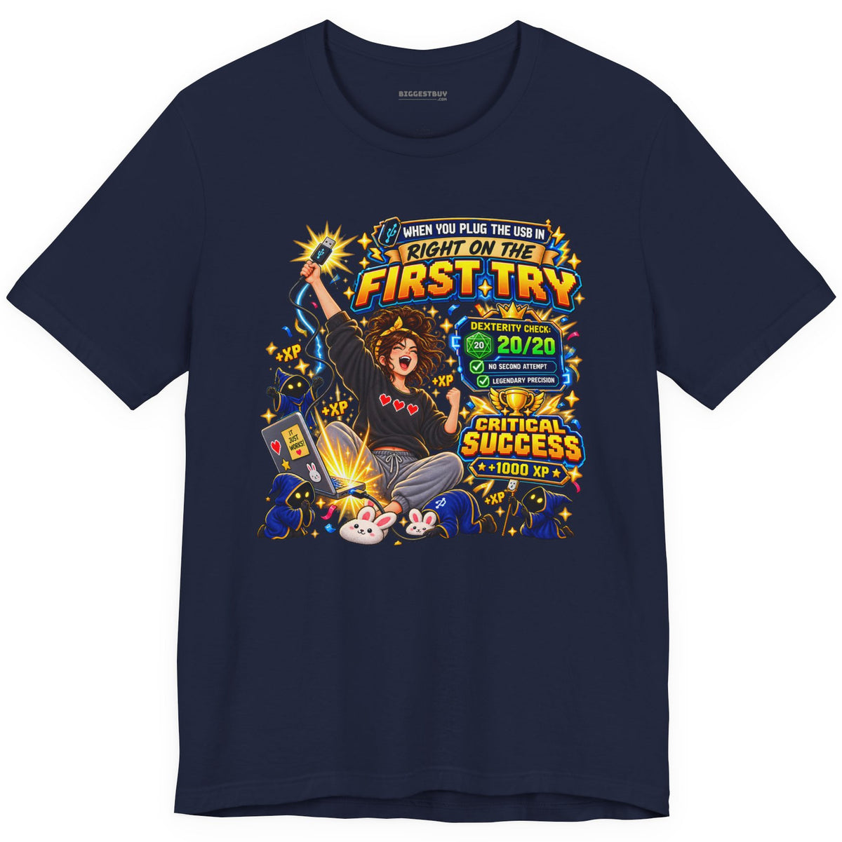 First Try - Classic Jersey Tee in Navy, front view