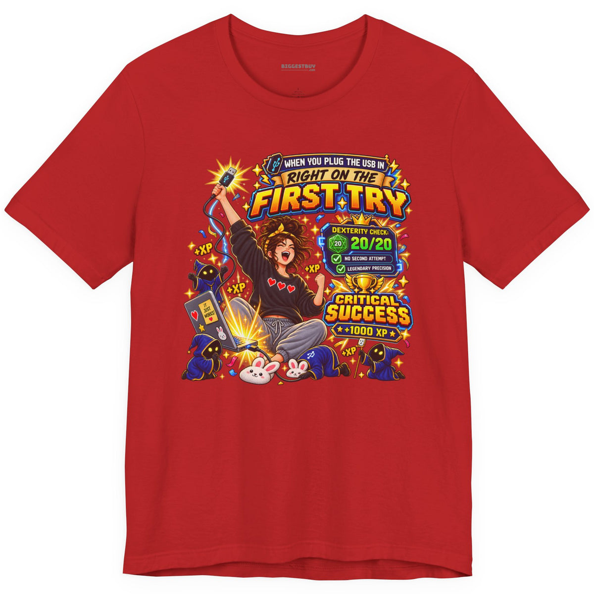 First Try - Classic Jersey Tee in Red, front view