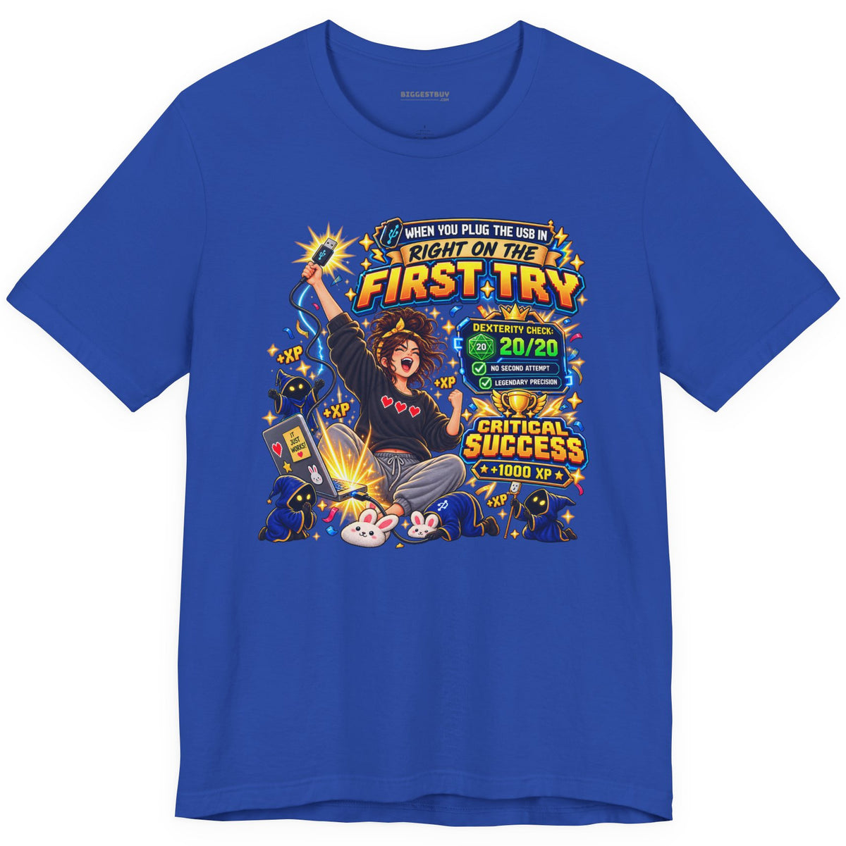 First Try - Classic Jersey Tee in True Royal, front view